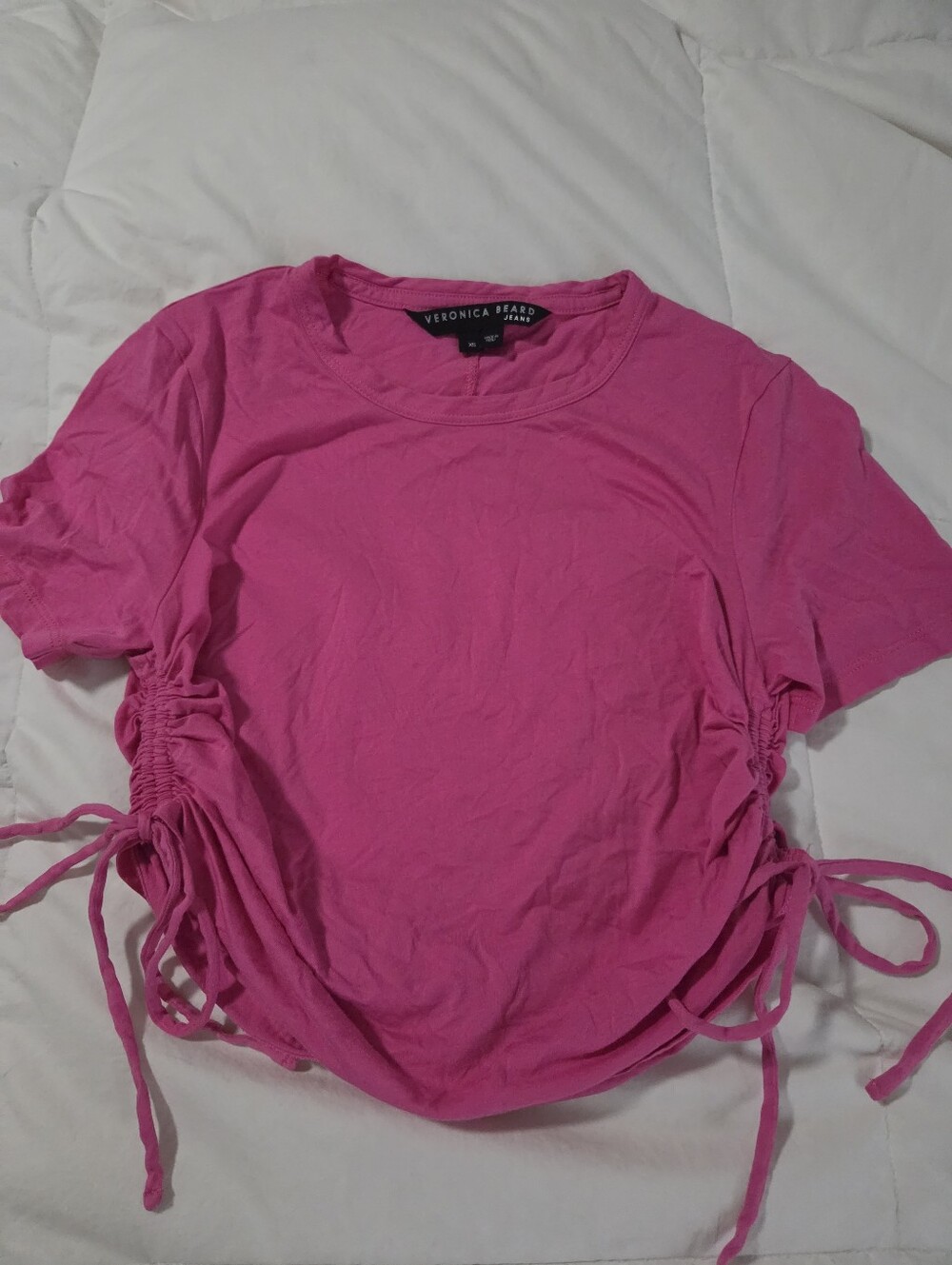 Veronica Beard Tavi Top Size XS Pink Pima Cotton